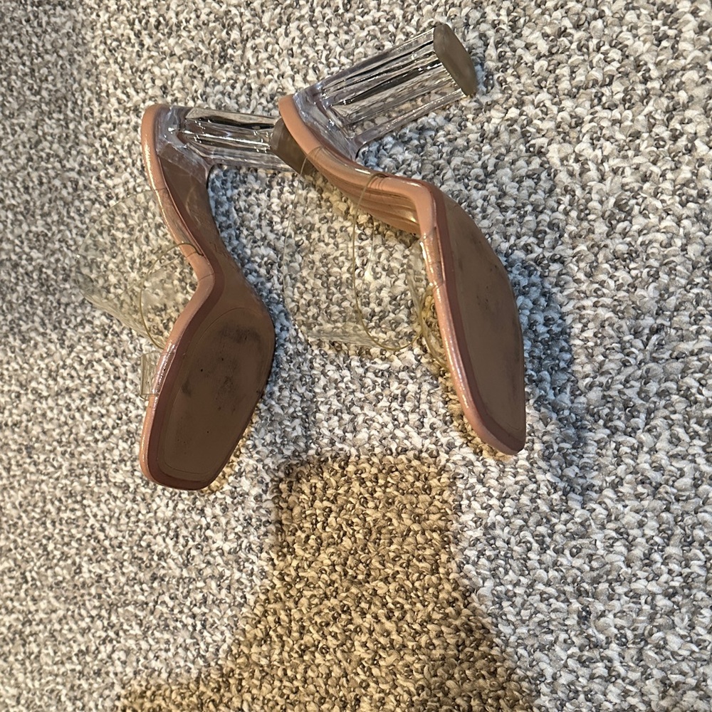Zara Transparent and Tan Heeled Sandals - Picture 2 of 5